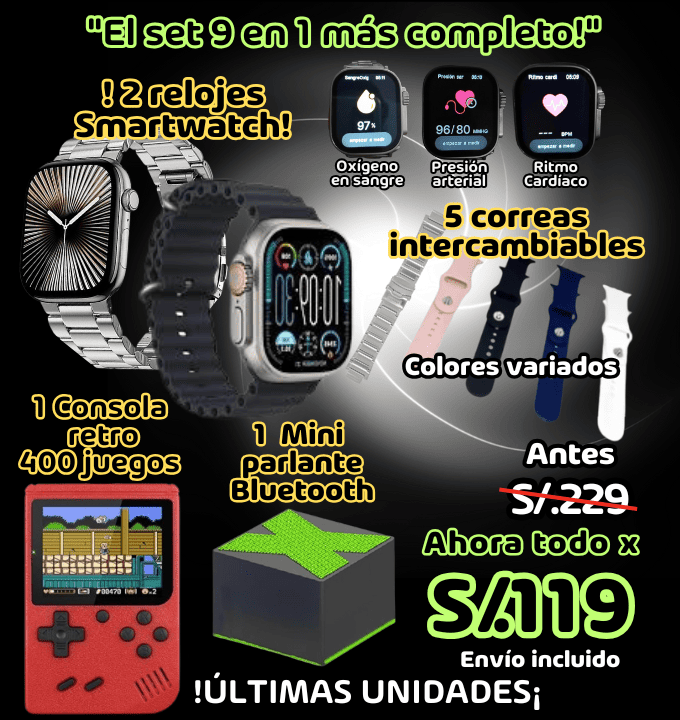 Set Smartwatch 9 en 1