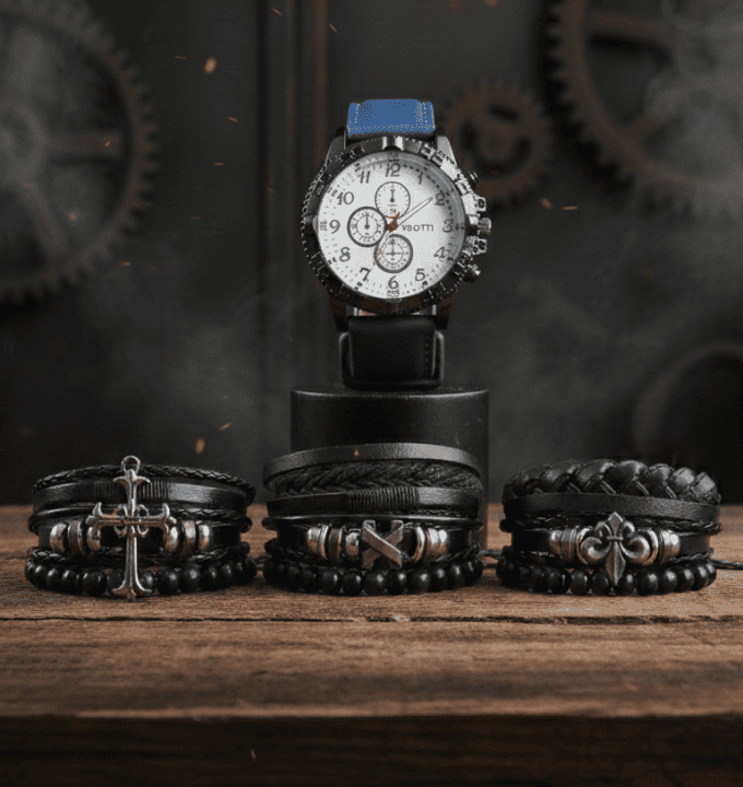 SET DOMINIO TRIBAL - 3 Juegos de pulseras (Total 9 pulseras) + Reloj Básico de Regalo