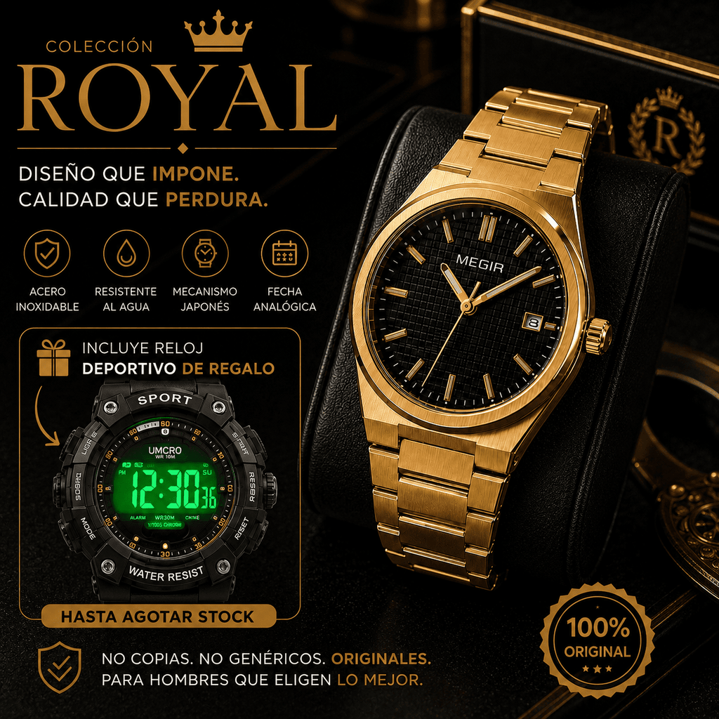COLECCIÓN ROYAL (RELOJ CASUAL + RELOJ DEPORTIVO)
