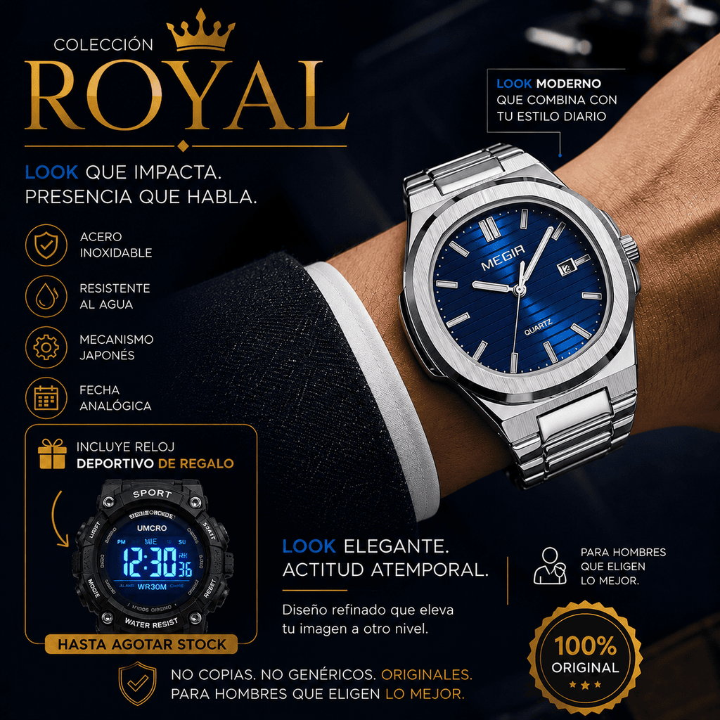 COLECCIÓN ROYAL (RELOJ CASUAL + RELOJ DEPORTIVO)