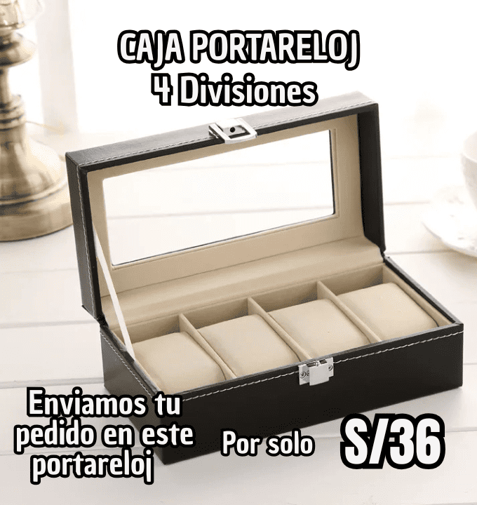 Caja porta reloj ( 4 divisiones)