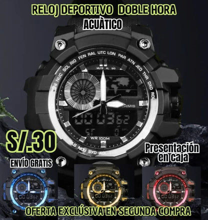 Reloj deportivo doble hora - Acuático