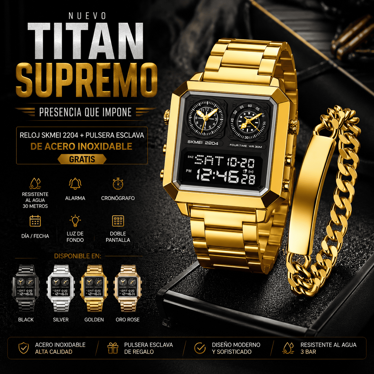 TITÁN SUPREMO (RELOJ ORIGINAL + ESCLAVA)