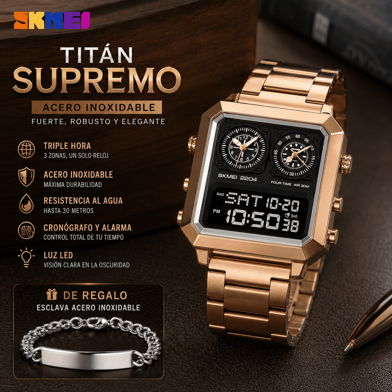 TITÁN SUPREMO (RELOJ ORIGINAL + ESCLAVA)